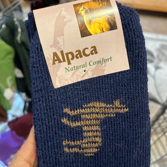 COPY - Alpaca Crew Socks Deep Blue - Picture 1 of 3